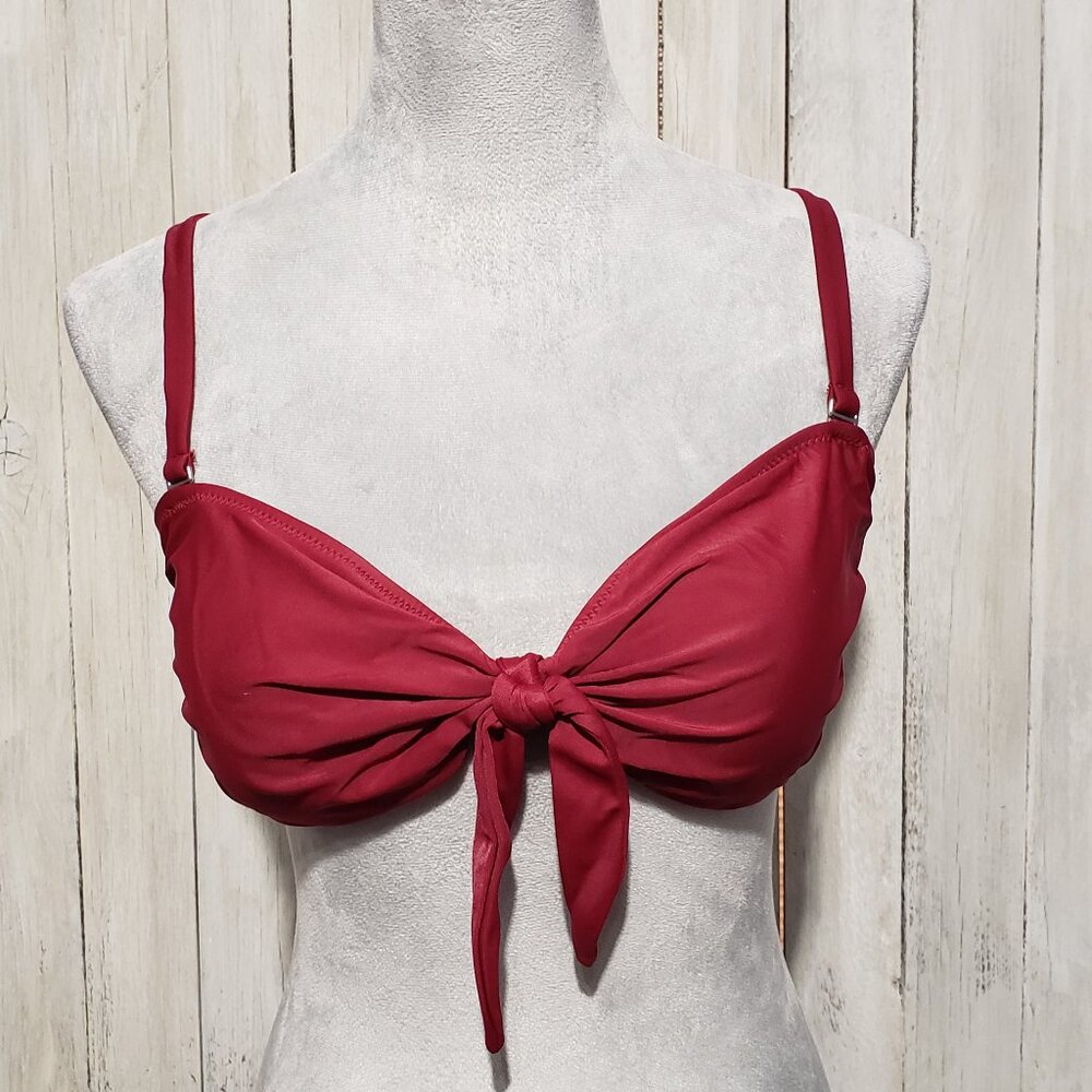 NEW Old Navy Burgundy Garnet Knotted Bikini Top XL